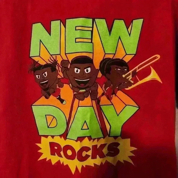 WWE NEW DAY rocks shirt tee tshirt red size M - Picture 2 of 4